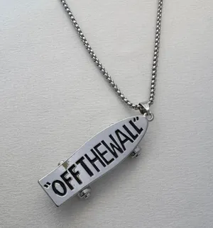 Skateboard Pendant Necklace for Men Women,Streetwear Punk Hip Hop Unisex Style thumbnail 2