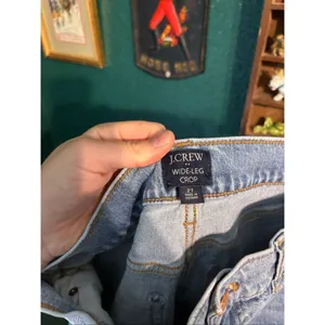 J.Crew Blue Denim Wide Leg Crop Sz 27 thumbnail 4