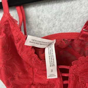 Auden Red Lace Lightly Lined Longline Bralette Size XS Wireless V-Neck thumbnail 5
