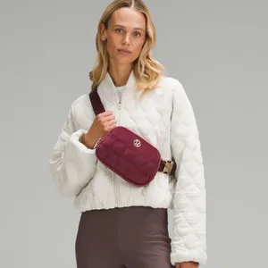 Lululemon Everywhere Belt Bag Quilted Velour Wine Berry Velvet Crossbody Bag NWT thumbnail 2