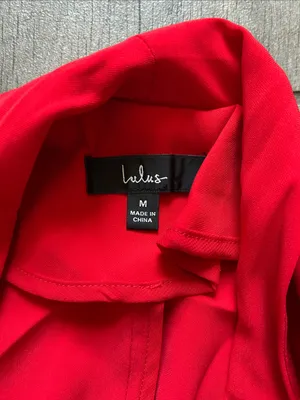Lulu's Vibrant Red Open-Front Blazer thumbnail 2