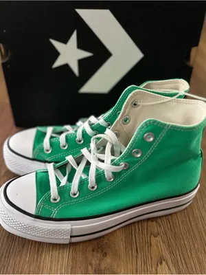 CONVERSE Ctas Lift platform green hi top lace up shoes sneakers women’s 7 new thumbnail 7