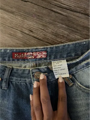 Vintage Y2K Mudd Low Rise Flare Jeans Distressed Blue Sz 30 thumbnail 2