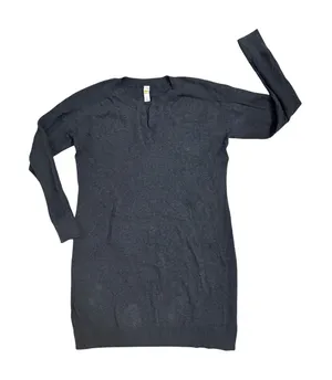 Lole Dark Gray Long Sleeve V-Neck Casual‎ Sweater Dress Pockets XL thumbnail 1