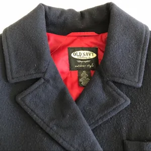 Double Breasted Classic Navy Blue Wool Peacoat, sz. XS thumbnail 5