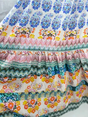 Anthropologie GATHERED MAXI DRESS Tiered Boho Printed Floral Lined Bohemian thumbnail 6
