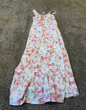Pink and White Floral Maxi Dress thumbnail 1