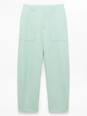 New Athleta 8 Skyline High Rise Barrel Leg Pant Current Blue Size 8 Regular thumbnail 7