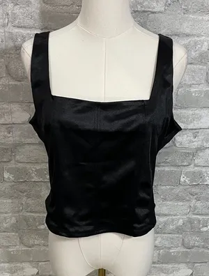 LOLA GRACE Black Satin Camisole Top thumbnail 1