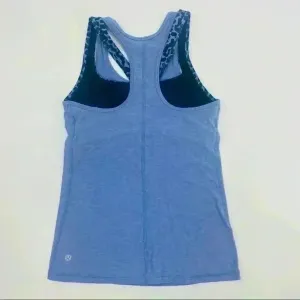 Lululemon Periwinkle Racerback‎ W/Cheetah Print Sport Bra thumbnail 4