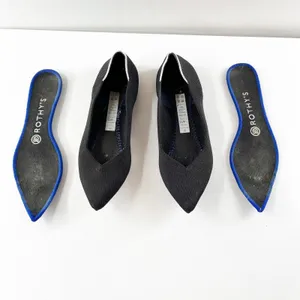 Rothy's The Point Knit Slip On Pointed Toe Ballet Flats Shoes Black 7.5 thumbnail 5