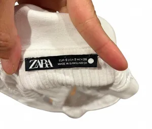 Zara White Ribbed Knit Turtleneck Sleeveless Cropped Sweater Vest Top Size S thumbnail 3