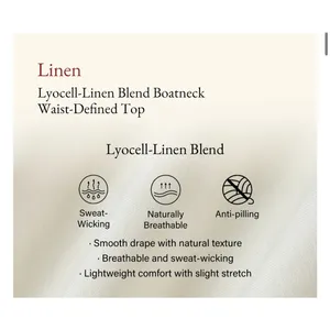OGL Women Pink Lyocell Linen Blend Boatneck Waist Defined Asymmetric Top M thumbnail 8