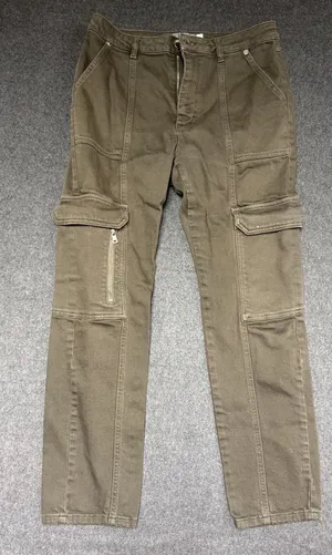 Mint Velvet Khaki Cargo Straight Slim Jeans Women's 8R uk 12R Combat Utility‎ thumbnail 1