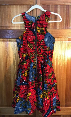 Laviye NWOT Red Ankara Cross Front Mini Length Dress thumbnail 6