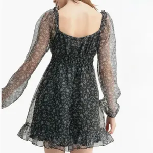 All in Favor Organza Long Sleeve Lined Puff Sleeve Ruffle Mini Dress Floral XS thumbnail 5