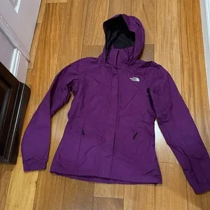 The North Face HyVent Rain Jacket Womens Purple Waterproof‎ Hooded XS thumbnail 1