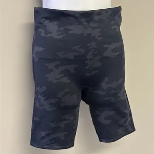 SPANX Women’s Black Camo High Rise Textured Pull-on Nylon Biker Shorts- Large thumbnail 3