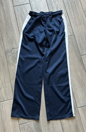 Danskin Now Navy Track Joggers with White Side Stripes thumbnail 1