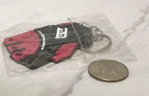 Rimsports Fingerless Weightlifting Gloves Pink Black Keychain Keyring thumbnail 4