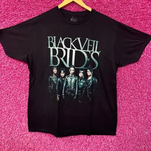 Black Veil Brides Leather Portrait Gothic Metal Band Tee XL thumbnail 1