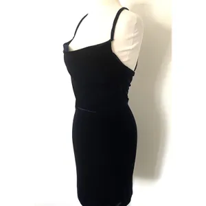 Lulus Sultry Summoning Navy Blue Velvet Bodycon Dress Stretchy Lightweight Sz M thumbnail 11