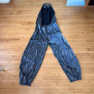 Zara Metallic Grey Halter Open Back Jumpsuit High Neck Size L thumbnail 5