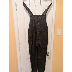 Free People Faux Leather Overalls Jumpsuit Black Size 4 thumbnail 2