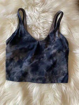 Lululemon Align Crop Tank Top Diamond Dye Lunar Rock True Navy thumbnail 4