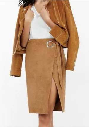 Express suede wrap pencil skirt brand new size 0 thumbnail 1