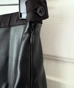 Anthropologie Avec Les Filles Faux-Leather Ruffled Mini Skirt, Size 10 thumbnail 10