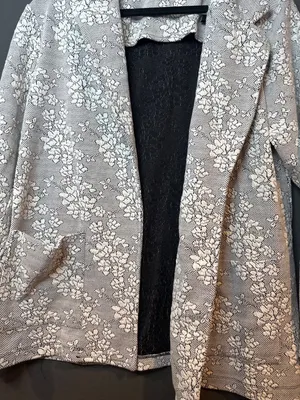 Everleigh Small Floral Jacquard Blazer Cotton Stretch Academia Preppy Cottagecor thumbnail 5