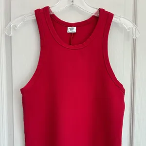 Sunday‎ Best Aritzia Red Ribbed Racerback Bodycon Mini Dress M thumbnail 5