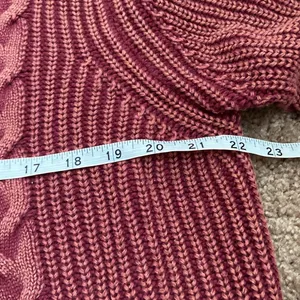 FOR THE REPUBLIC Cotton Crewneck Sweater (Sz XL) Red Distressed Cable Knit thumbnail 7