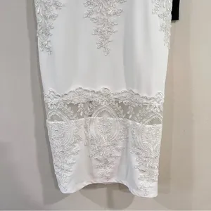 NWT Lulus Can't Deny It White Lace Sleeveless Bodycon‎ Midi Dress MEDIUM thumbnail 7
