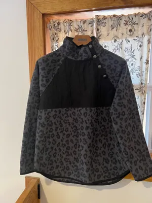 J.Crew Fleece Pullover cheetah print small thumbnail 4