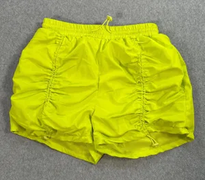 Jolie & Joy Neon Green Bungee Shorts Women's Small Ruched Active Mesh Lined thumbnail 1
