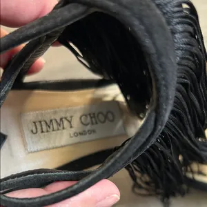 Jimmy Choo Black Fringe Heels thumbnail 2