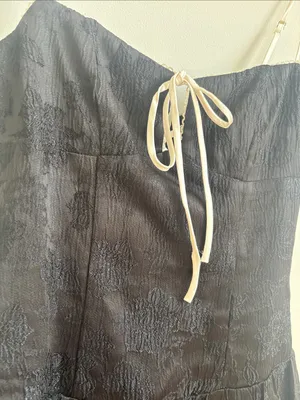 Black Mini Dress with Cream Contrast Straps thumbnail 3