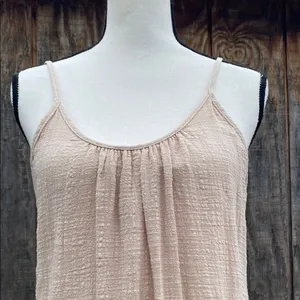 EUC HYFVE Open Back Cream Ruffle Hem Midi/Maxi Lined Dress Size Small Boho Chic thumbnail 3