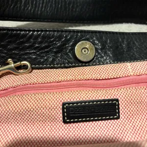 Dooney & Bourke Vintage 90's Black Grey Large Tote Monogram Signature Canvas thumbnail 12