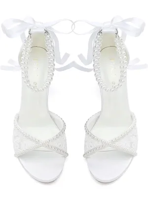 Pearl bridal heels White Size 8 thumbnail 3