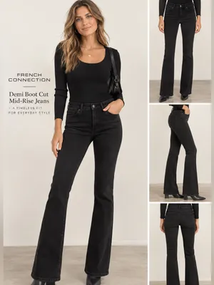French Connection Black Demi Boot Cut Mid-Rise Jeans Sz 4 NWT thumbnail 2
