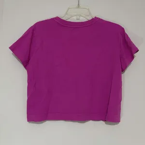PINK Victoria's Secret Shirt Womens Large Barbie Pink Crop Top Tee Cotton thumbnail 7