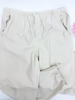 Tna X Aritzia Cache Cargo Parachute Pant Darted Barrel Beige Jogger Cotton thumbnail 7