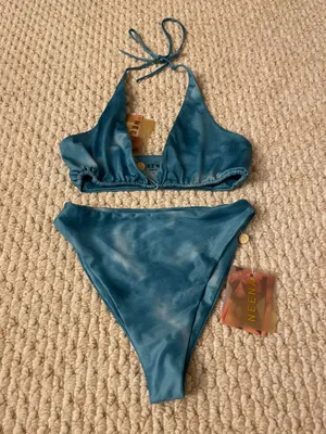 Neena Swim Blue Tie Dye Bikini Set thumbnail 1