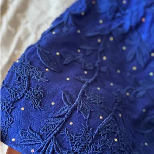 Elegant Royal Blue Embroidered Evening Dress Size 2 NEVER WORN thumbnail 7