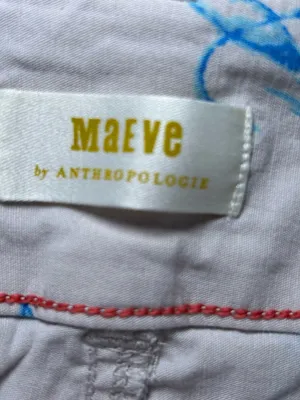 Maeve x Anthropologie Colette Blue Lobster Wide Leg High Rise Crop 25 Linen thumbnail 10