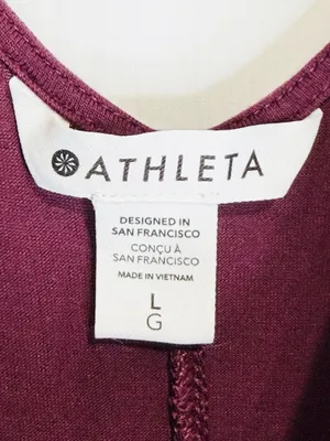 Athleta Nighttime Bliss V-Neck Romper Wide Leg Jumpsuit Deep Burgundy Sz L thumbnail 7