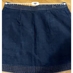 Abercrombie & Fitch Denim Mini Skirt Size 6 Dark Wash Zip Front Cotton Jean Y2K thumbnail 3